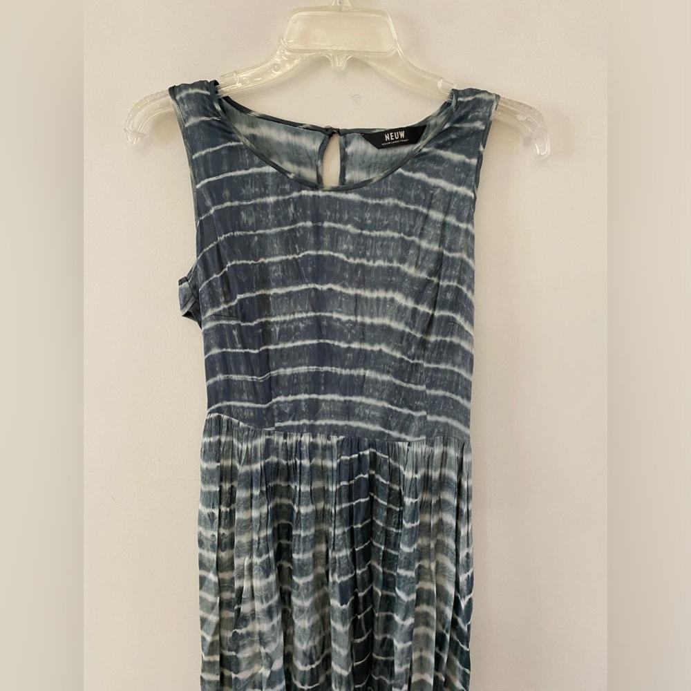 Anthropologie Neuw Blue tie dye maxi dress